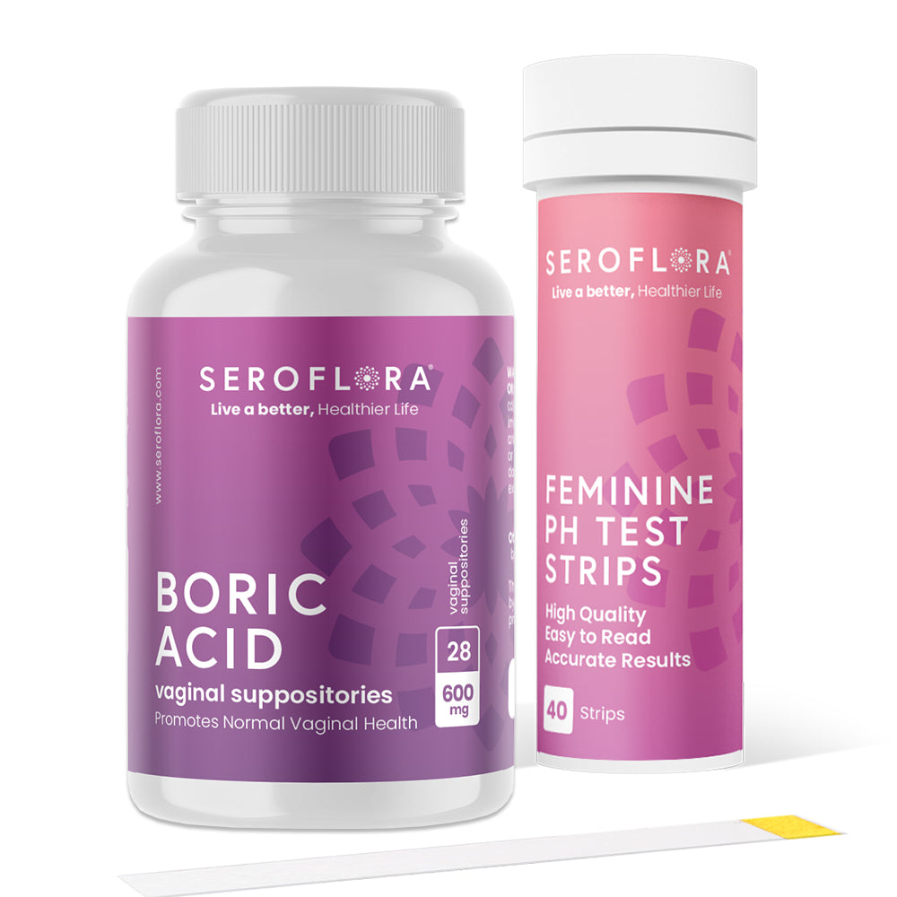 Boric Acid Vaginal Suppositories & Vaginal pH Test Strips