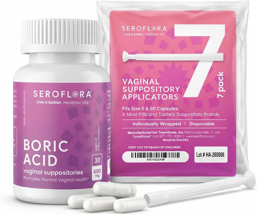 Boric Acid Vaginal Suppositories with Applicators (30/7ct)