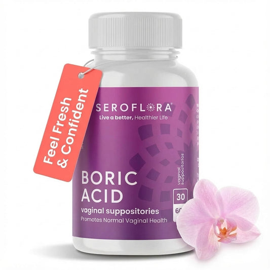 Seroflora Boric Acid Vaginal Suppositories 600mg (30 Count)