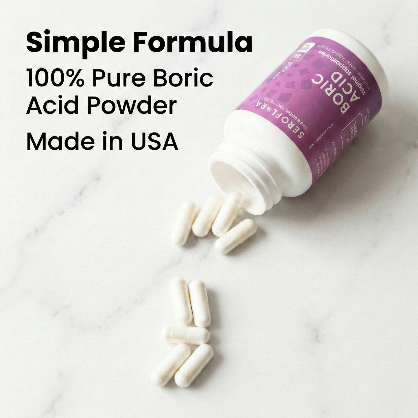 Boric Acid Suppositories (30ct, 2 bottles)
