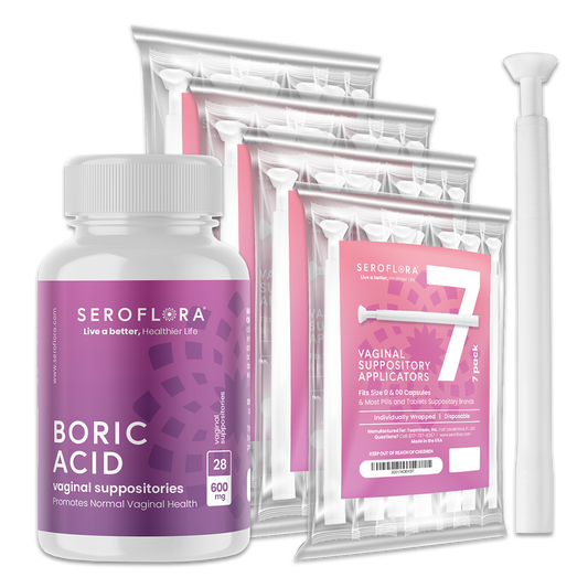 Boric Acid Vaginal Suppositories for Yeast Infection with Applicators (28/28ct)