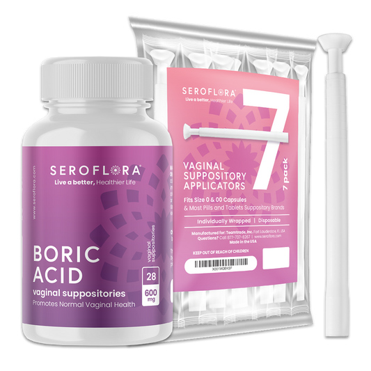 Boric Acid Vaginal Suppositories for Yeast Infection with Applicators (28/7ct)
